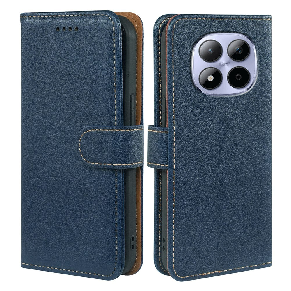 For Xiaomi Redmi Note 15 Pro 5G (Global) Case RFID Blocking Wallet Litchi Texture Leather Phone Cover Magnetic Clasp - Blue
