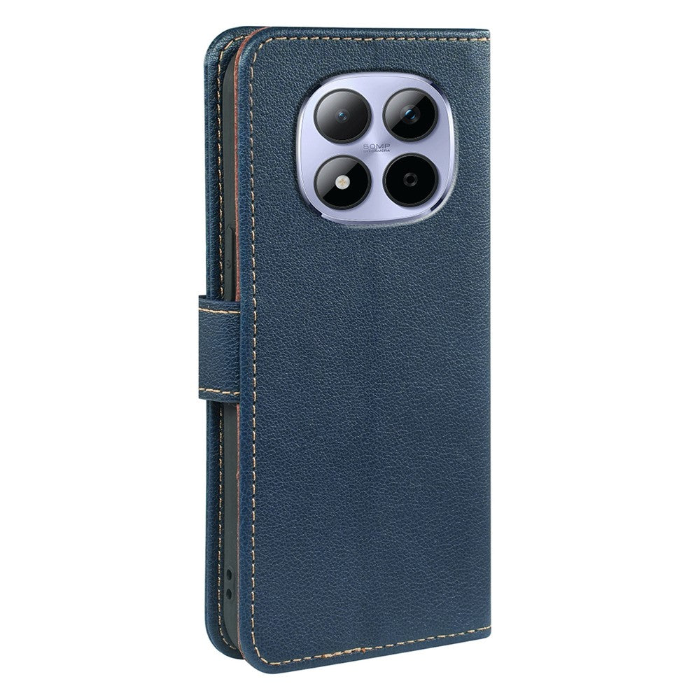 For Xiaomi Redmi Note 15 Pro 5G (Global) Case RFID Blocking Wallet Litchi Texture Leather Phone Cover Magnetic Clasp - Blue