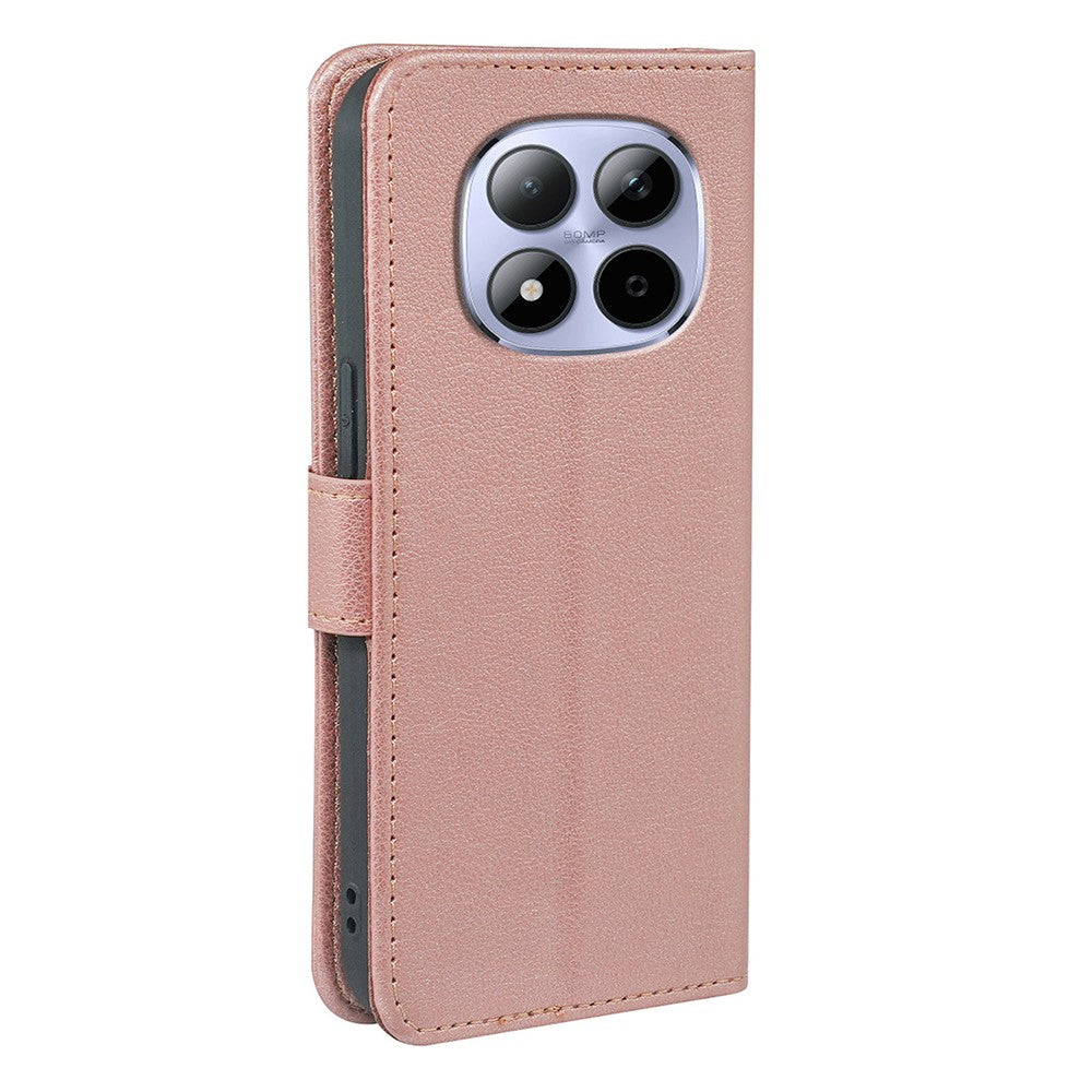 For Xiaomi Redmi Note 15 Pro 5G (Global) Case RFID Blocking Wallet Litchi Texture Leather Phone Cover Magnetic Clasp - Rose Gold