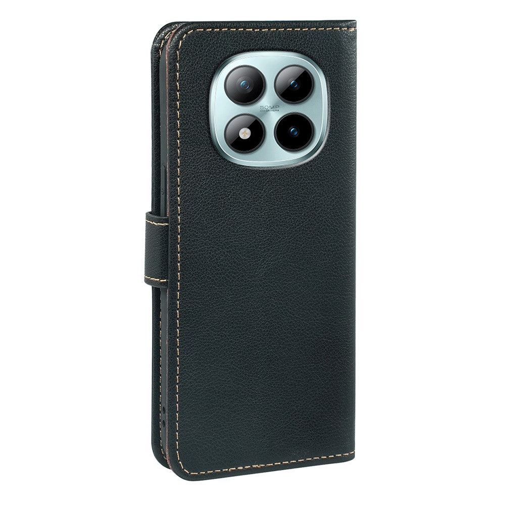 For Xiaomi Poco M8 Pro 5G / Redmi Note 15 Pro+ 5G (Global) Case RFID Blocking Wallet Litchi Texture Leather Phone Cover Magnetic Clasp - Black