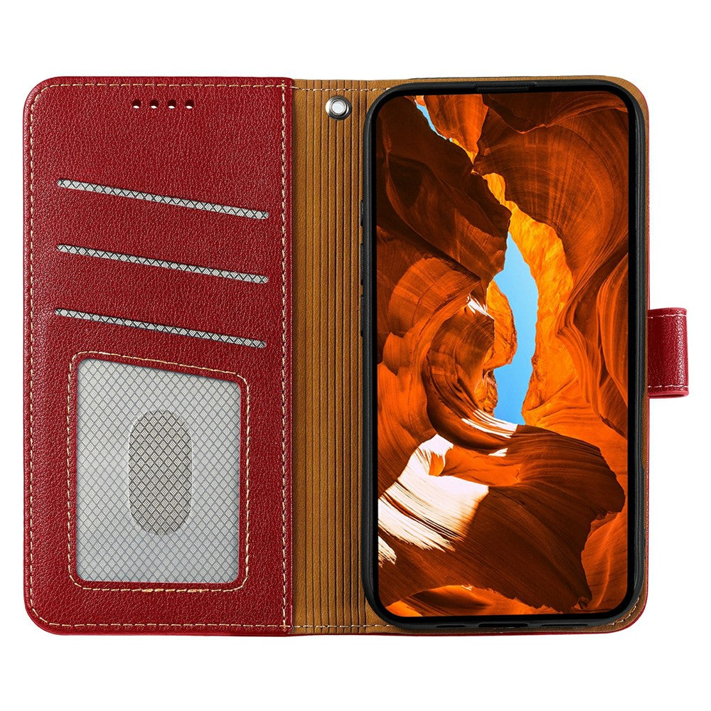 For Xiaomi Poco M8 Pro 5G / Redmi Note 15 Pro+ 5G (Global) Case RFID Blocking Wallet Litchi Texture Leather Phone Cover Magnetic Clasp - Red