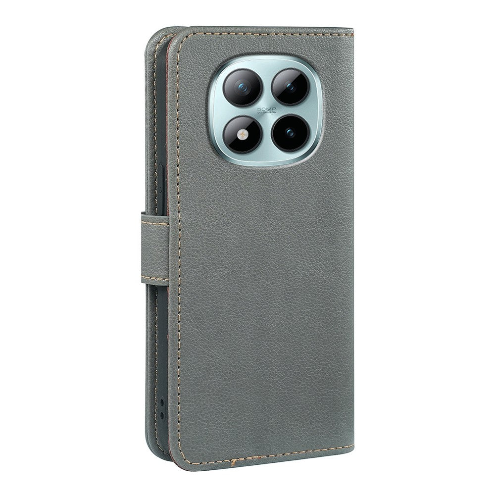 For Xiaomi Poco M8 Pro 5G / Redmi Note 15 Pro+ 5G (Global) Case RFID Blocking Wallet Litchi Texture Leather Phone Cover Magnetic Clasp - Grey