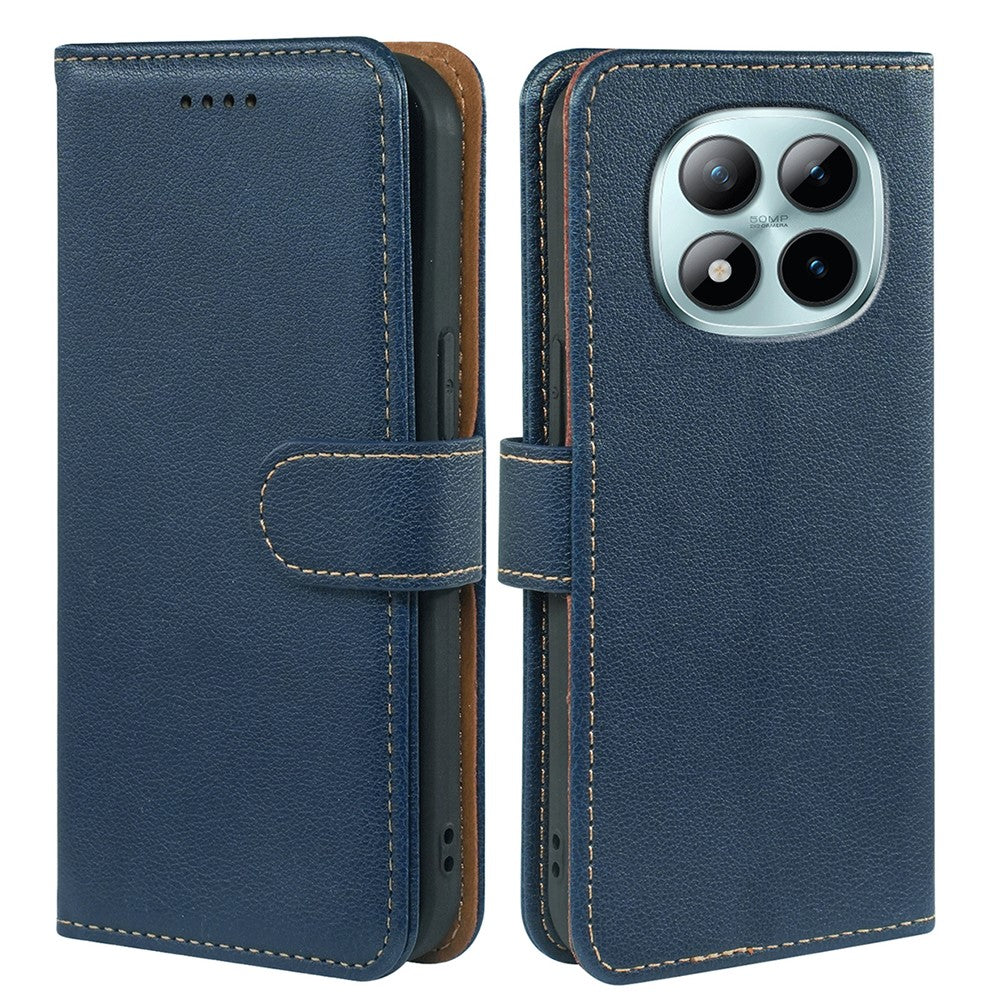 For Xiaomi Poco M8 Pro 5G / Redmi Note 15 Pro+ 5G (Global) Case RFID Blocking Wallet Litchi Texture Leather Phone Cover Magnetic Clasp - Blue