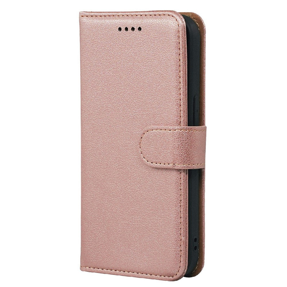 For Xiaomi Poco M8 Pro 5G / Redmi Note 15 Pro+ 5G (Global) Case RFID Blocking Wallet Litchi Texture Leather Phone Cover Magnetic Clasp - Rose Gold