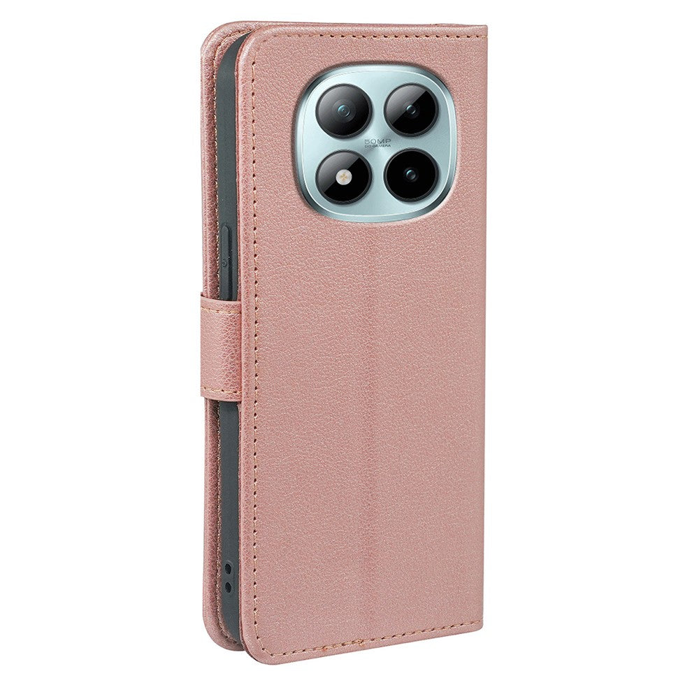 For Xiaomi Poco M8 Pro 5G / Redmi Note 15 Pro+ 5G (Global) Case RFID Blocking Wallet Litchi Texture Leather Phone Cover Magnetic Clasp - Rose Gold