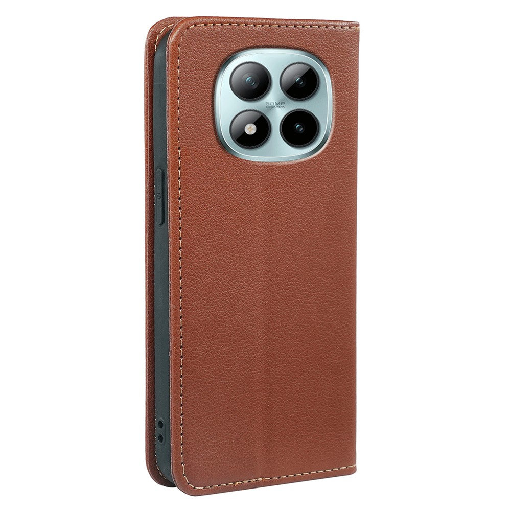 For Xiaomi Poco M8 Pro 5G / Redmi Note 15 Pro+ 5G (Global) Case Wallet RFID Blocking Leather Phone Cover Strong Magnetic Closure - Brown