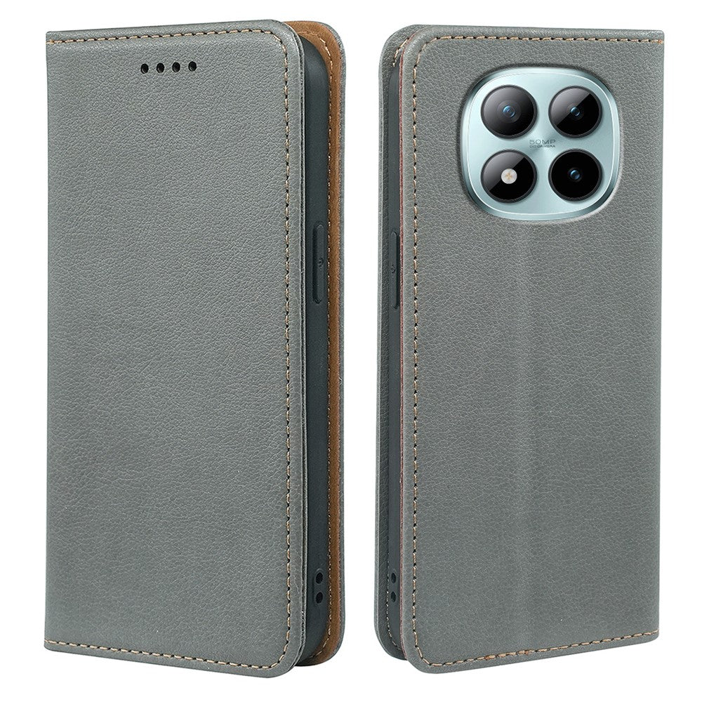For Xiaomi Poco M8 Pro 5G / Redmi Note 15 Pro+ 5G (Global) Case Wallet RFID Blocking Leather Phone Cover Strong Magnetic Closure - Grey