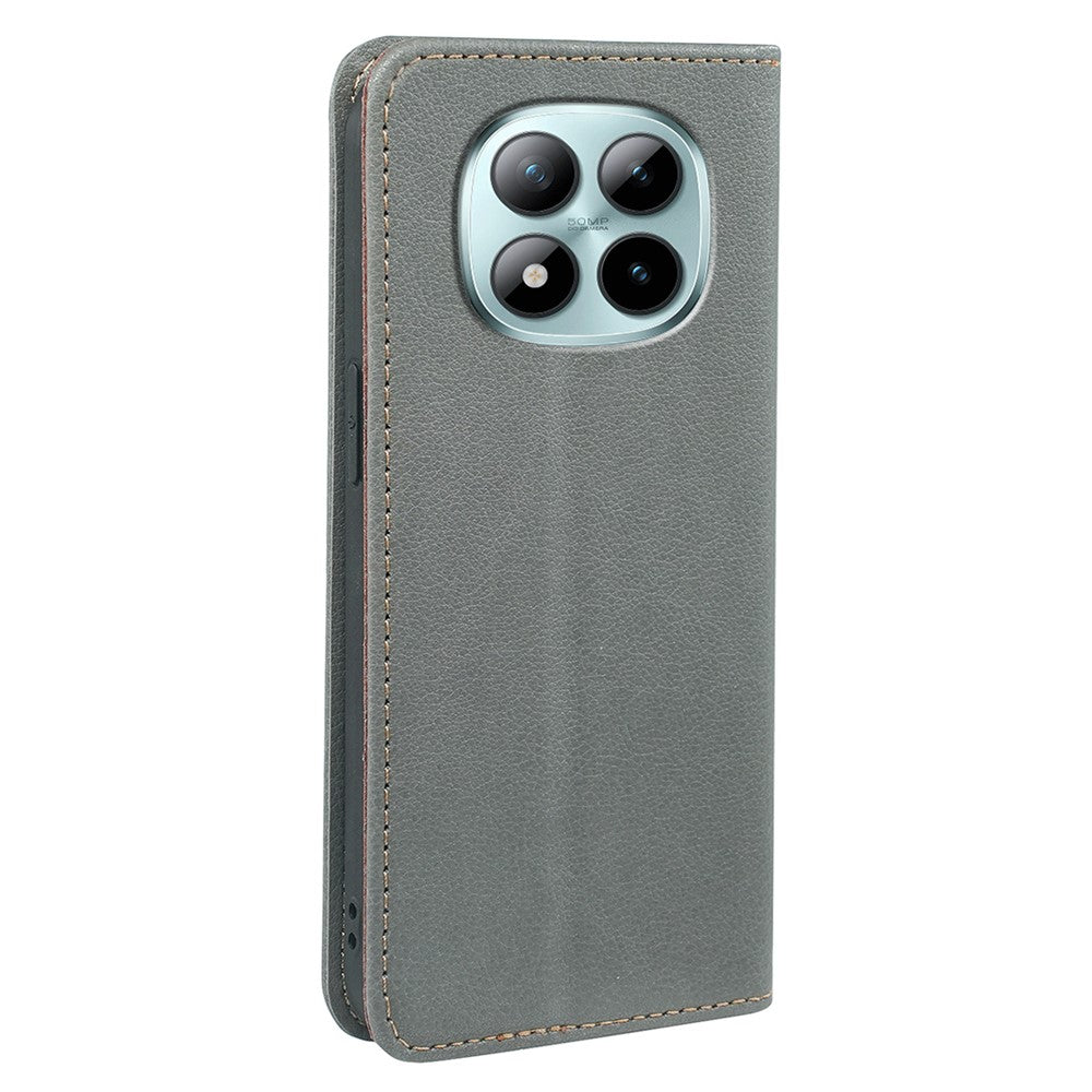 For Xiaomi Poco M8 Pro 5G / Redmi Note 15 Pro+ 5G (Global) Case Wallet RFID Blocking Leather Phone Cover Strong Magnetic Closure - Grey