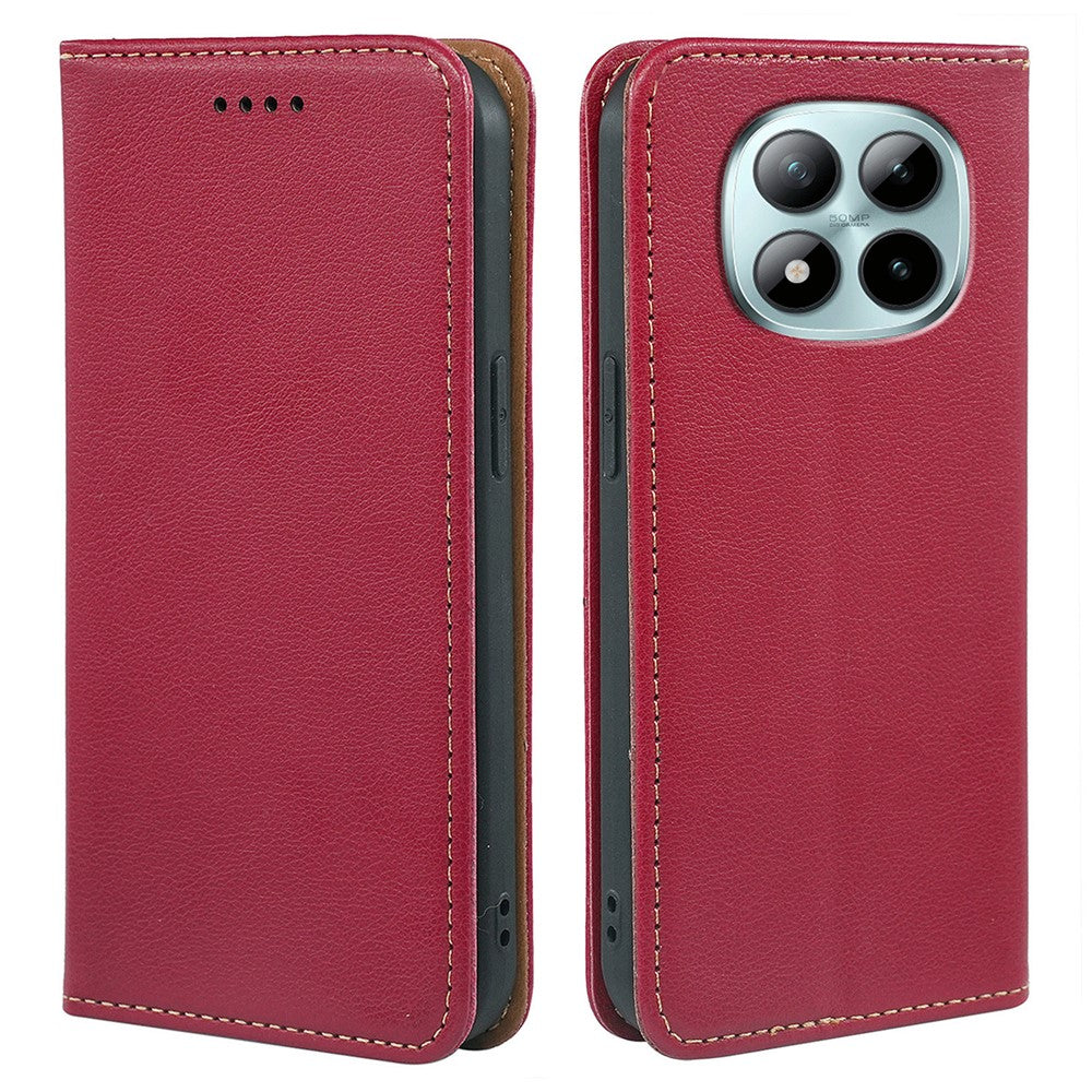 For Xiaomi Poco M8 Pro 5G / Redmi Note 15 Pro+ 5G (Global) Case Wallet RFID Blocking Leather Phone Cover Strong Magnetic Closure - Red