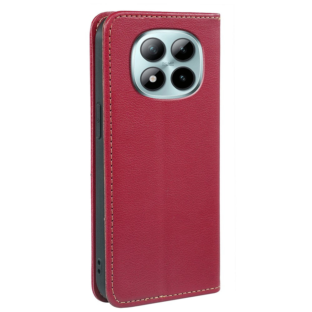 For Xiaomi Poco M8 Pro 5G / Redmi Note 15 Pro+ 5G (Global) Case Wallet RFID Blocking Leather Phone Cover Strong Magnetic Closure - Red