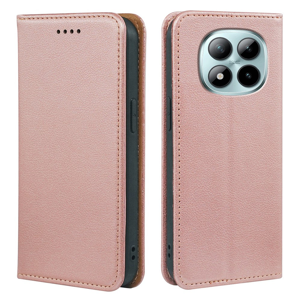 For Xiaomi Poco M8 Pro 5G / Redmi Note 15 Pro+ 5G (Global) Case Wallet RFID Blocking Leather Phone Cover Strong Magnetic Closure - Rose Gold