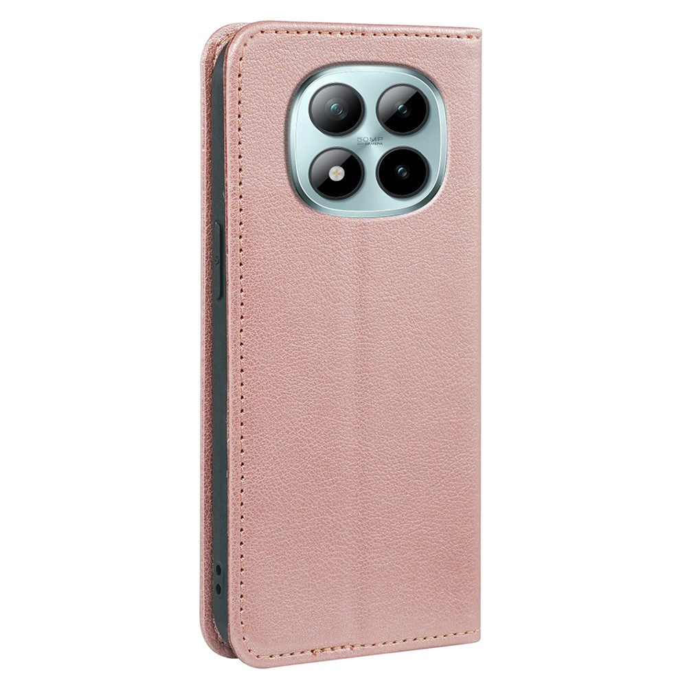 For Xiaomi Poco M8 Pro 5G / Redmi Note 15 Pro+ 5G (Global) Case Wallet RFID Blocking Leather Phone Cover Strong Magnetic Closure - Rose Gold