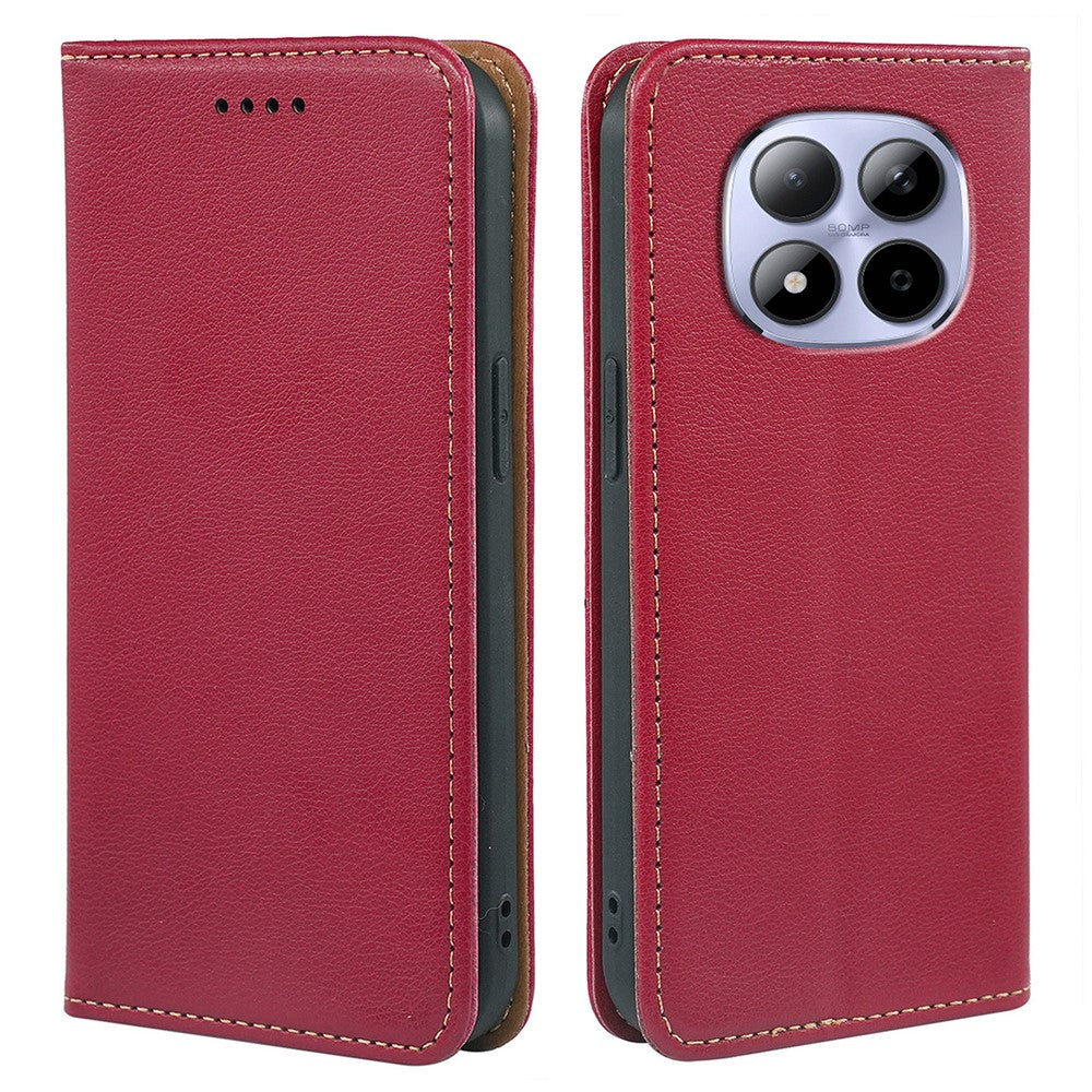 For Xiaomi Redmi Note 15 Pro 5G (Global) Case Wallet RFID Blocking Leather Phone Cover Strong Magnetic Closure - Red