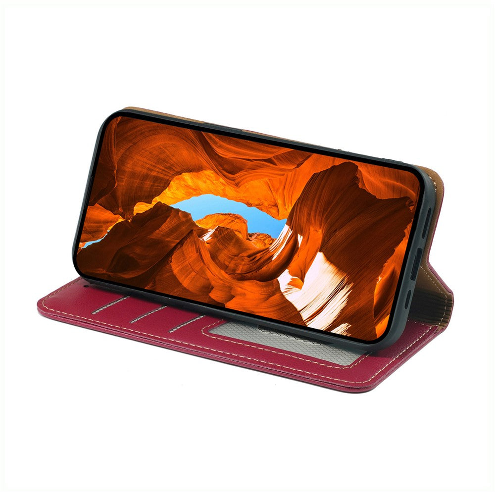 For Xiaomi Redmi Note 15 Pro 5G (Global) Case Wallet RFID Blocking Leather Phone Cover Strong Magnetic Closure - Red