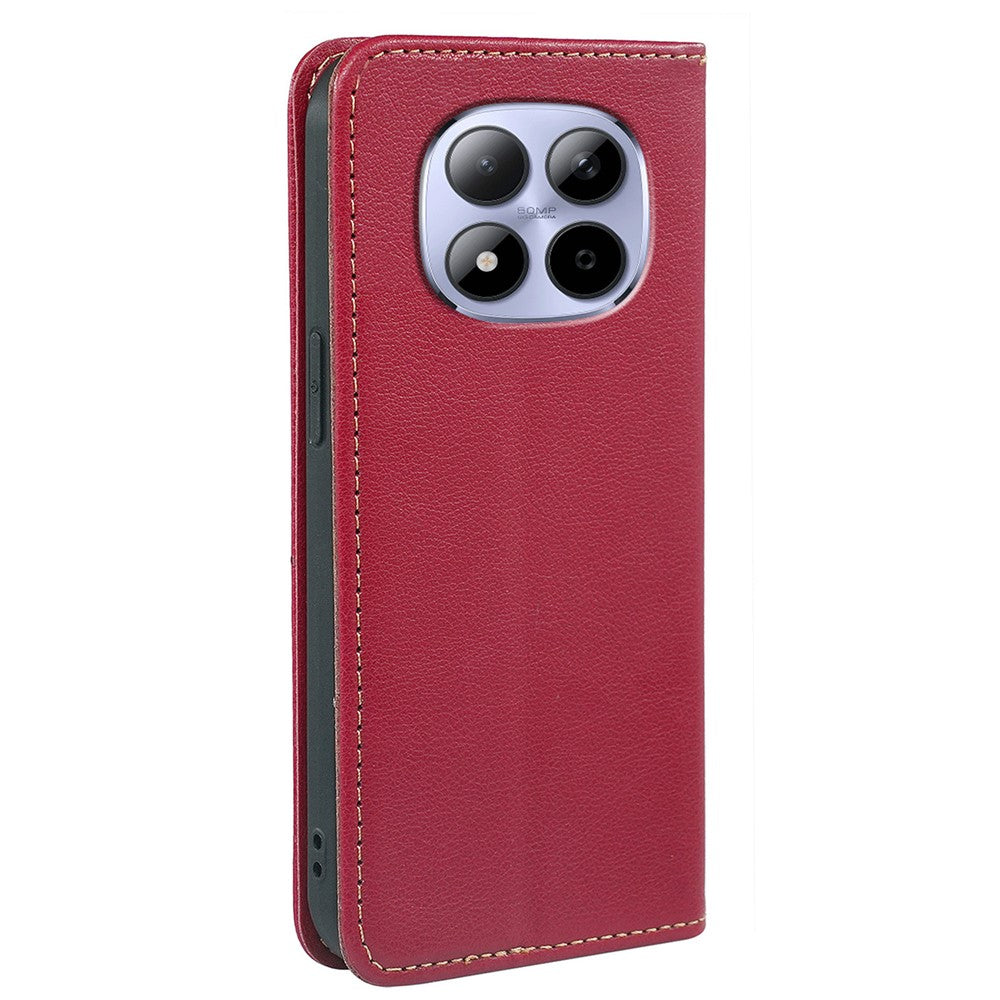 For Xiaomi Redmi Note 15 Pro 5G (Global) Case Wallet RFID Blocking Leather Phone Cover Strong Magnetic Closure - Red