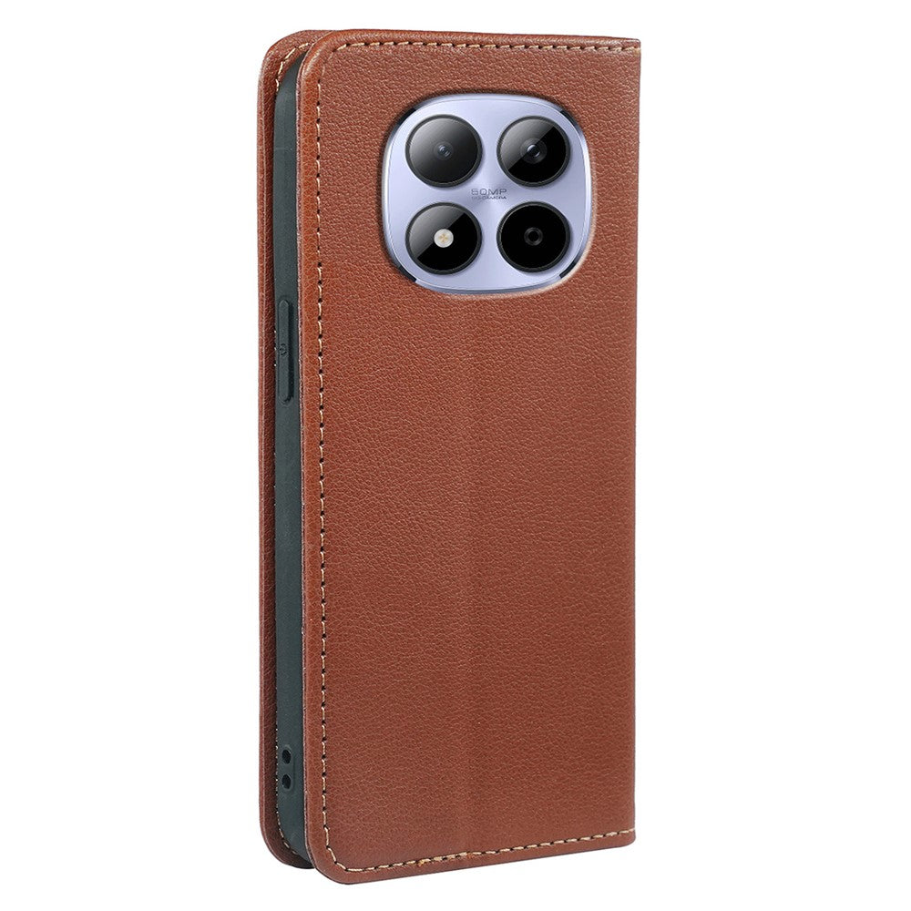 For Xiaomi Redmi Note 15 Pro 5G (Global) Case Wallet RFID Blocking Leather Phone Cover Strong Magnetic Closure - Brown