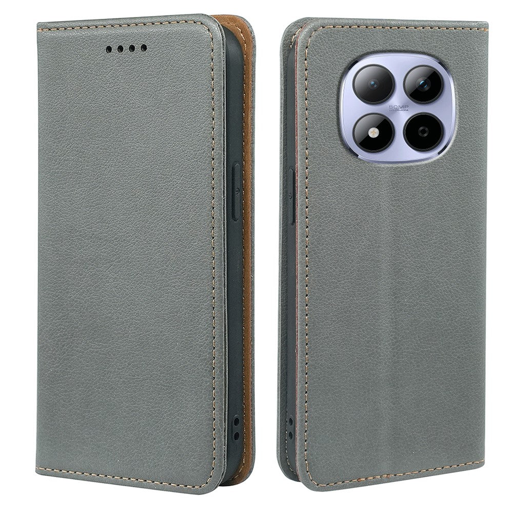 For Xiaomi Redmi Note 15 Pro 5G (Global) Case Wallet RFID Blocking Leather Phone Cover Strong Magnetic Closure - Grey