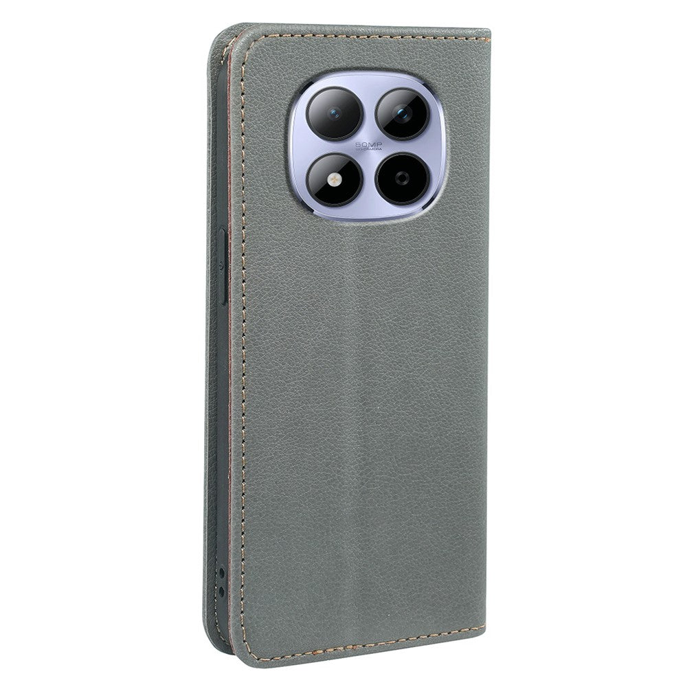 For Xiaomi Redmi Note 15 Pro 5G (Global) Case Wallet RFID Blocking Leather Phone Cover Strong Magnetic Closure - Grey