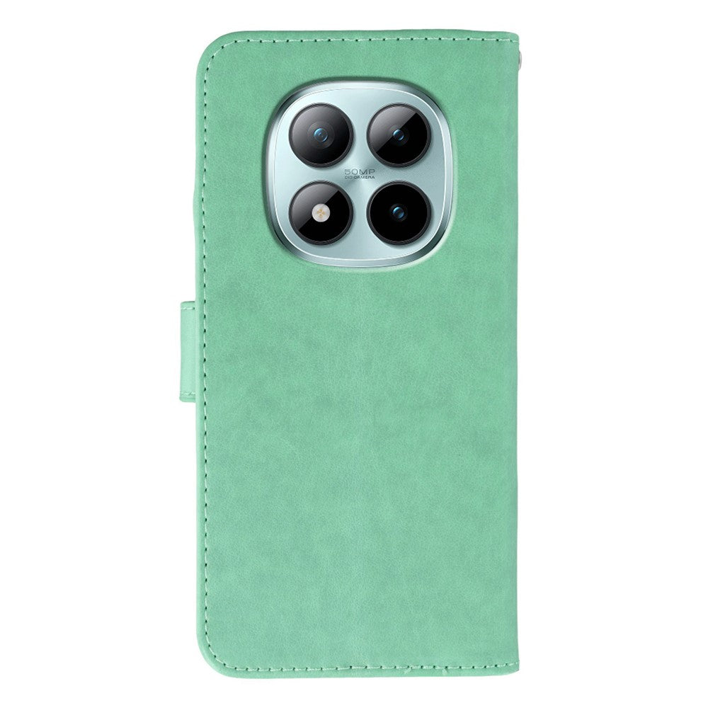 For Xiaomi Poco M8 Pro 5G / Redmi Note 15 Pro+ 5G (Global) Case PU Leather Flip Wallet Phone Cover with Strap - Green