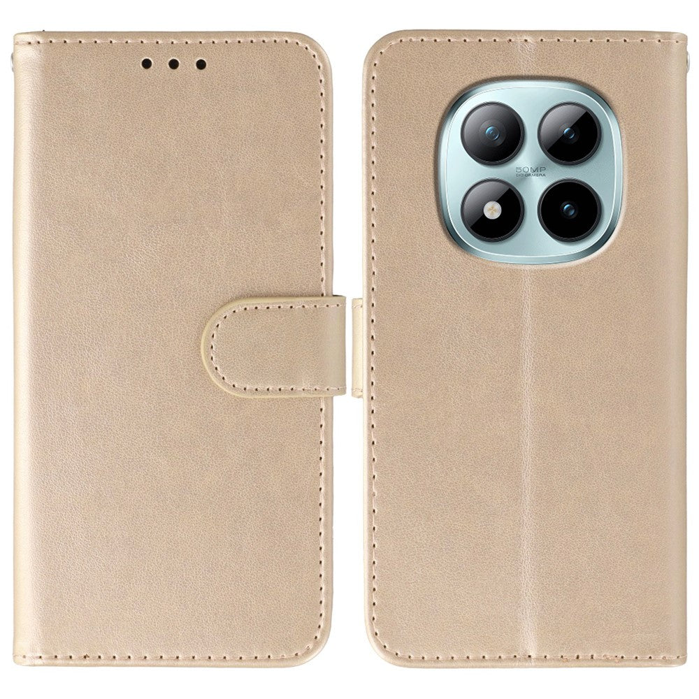 For Xiaomi Poco M8 Pro 5G / Redmi Note 15 Pro+ 5G (Global) Case PU Leather Flip Wallet Phone Cover with Strap - Rose Gold
