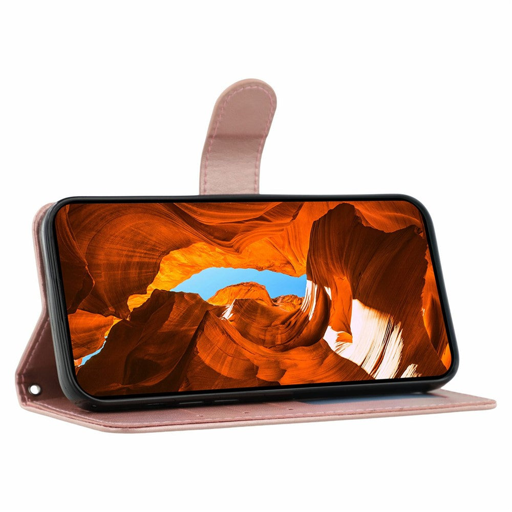For Xiaomi Poco M8 Pro 5G / Redmi Note 15 Pro+ 5G (Global) Case PU Leather Flip Wallet Phone Cover with Strap - Rose Gold
