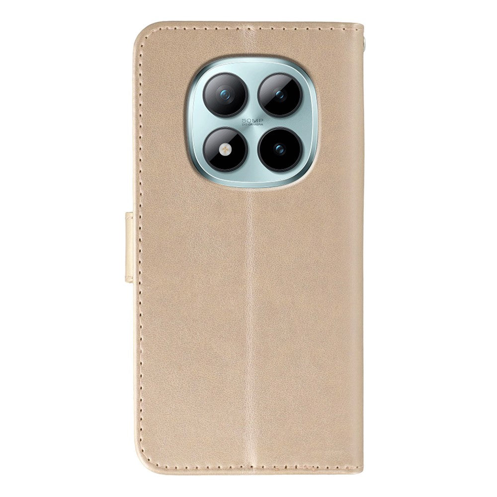 For Xiaomi Poco M8 Pro 5G / Redmi Note 15 Pro+ 5G (Global) Case PU Leather Flip Wallet Phone Cover with Strap - Rose Gold