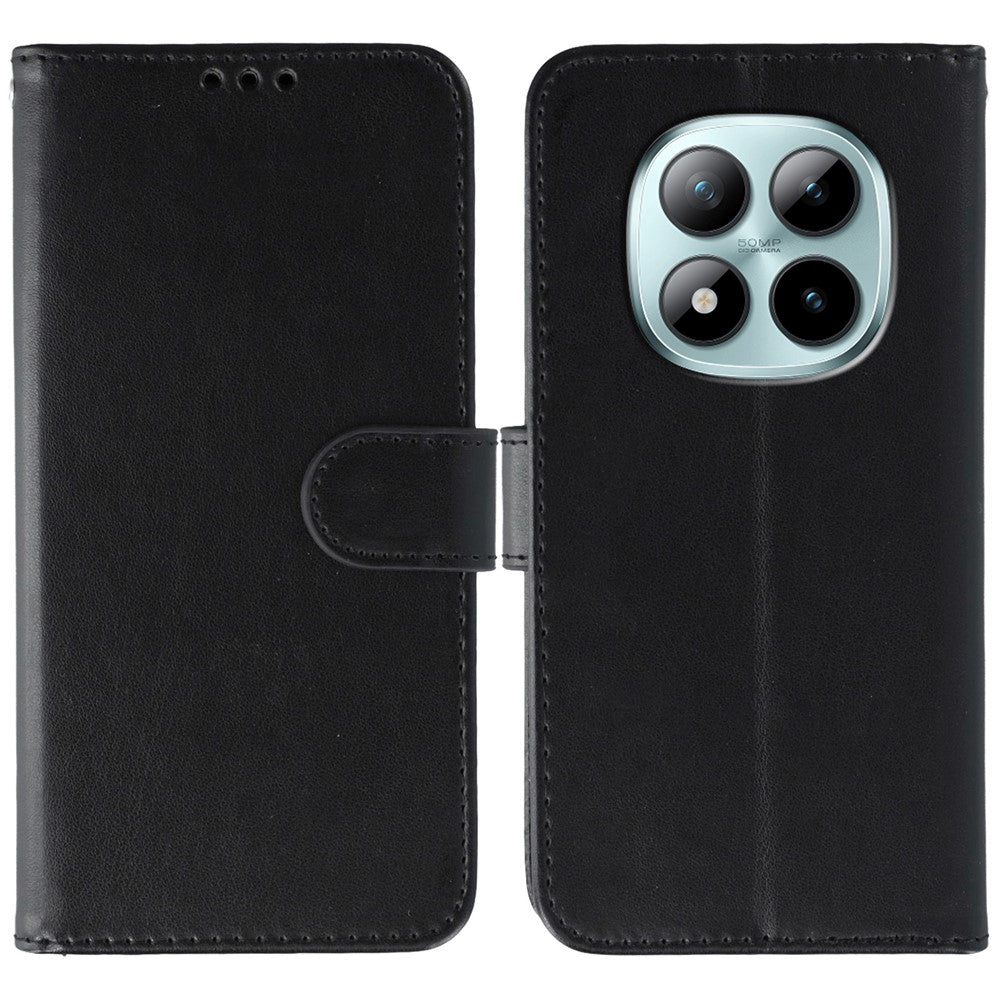 For Xiaomi Poco M8 Pro 5G / Redmi Note 15 Pro+ 5G (Global) Case PU Leather Flip Wallet Phone Cover with Strap - Black
