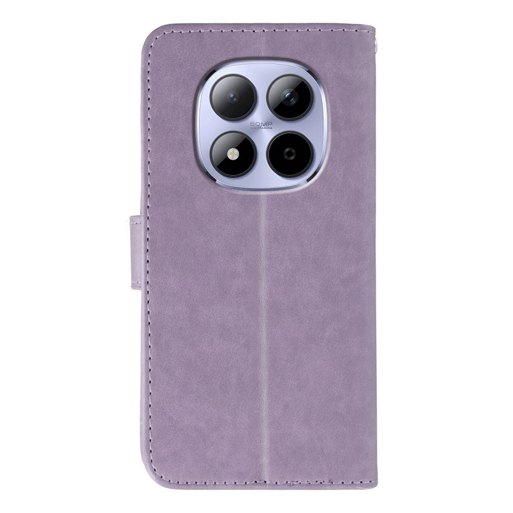 For Xiaomi Redmi Note 15 Pro 5G (Global) Case PU Leather Flip Wallet Phone Cover with Strap - Purple