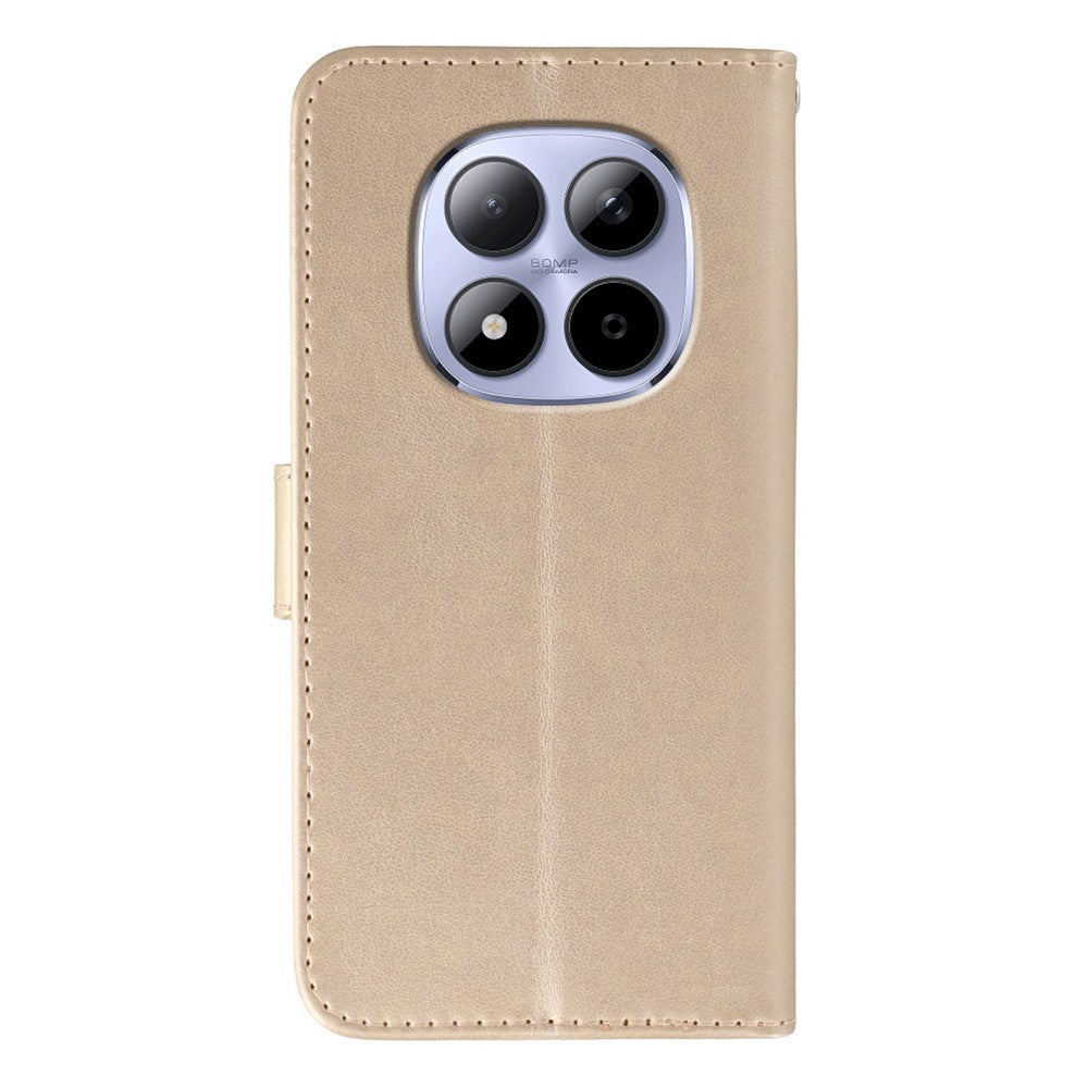 For Xiaomi Redmi Note 15 Pro 5G (Global) Case PU Leather Flip Wallet Phone Cover with Strap - Rose Gold