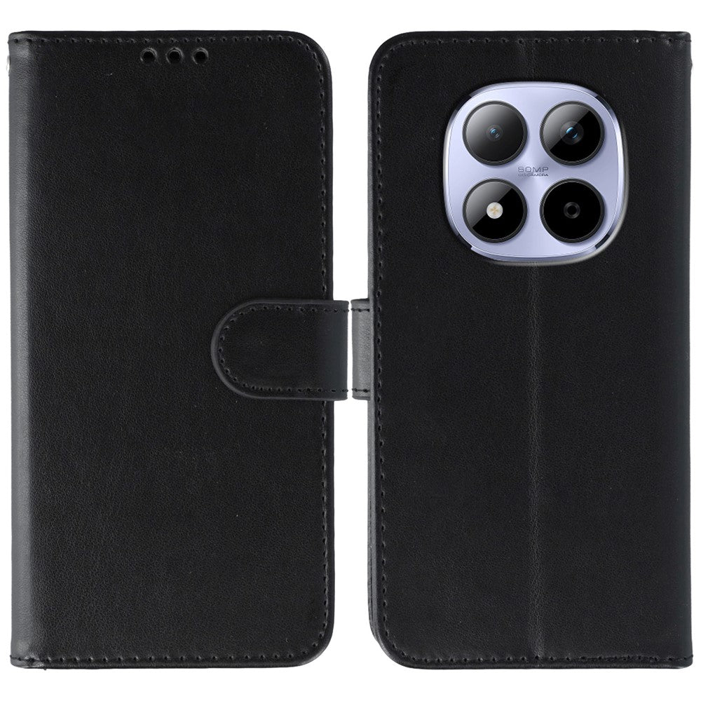 For Xiaomi Redmi Note 15 Pro 5G (Global) Case PU Leather Flip Wallet Phone Cover with Strap - Black