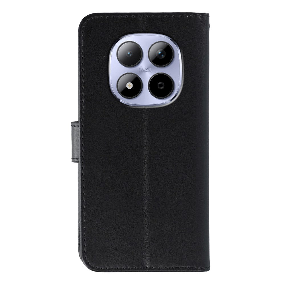 For Xiaomi Redmi Note 15 Pro 5G (Global) Case PU Leather Flip Wallet Phone Cover with Strap - Black