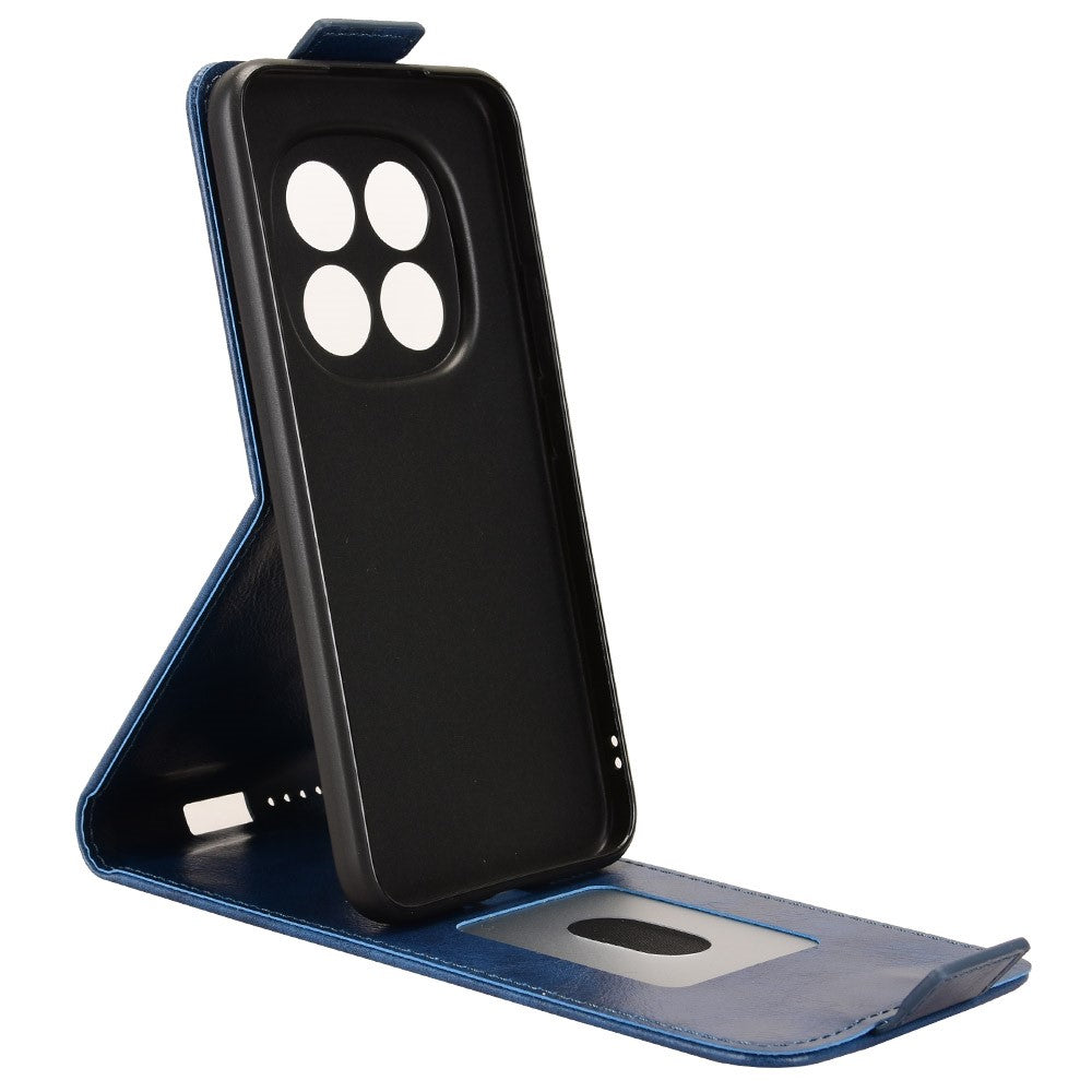 For Xiaomi Redmi Note 15 Pro 5G (Global) Stand Case Magnetic Clasp Vertical Flip Leather Phone Cover with Card Holder - Dark Blue