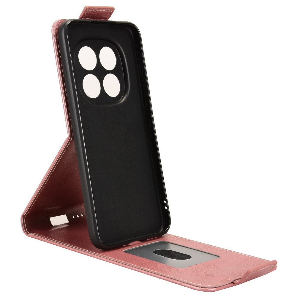 For Xiaomi Redmi Note 15 Pro 5G (Global) Stand Case Magnetic Clasp Vertical Flip Leather Phone Cover with Card Holder - Rose Gold
