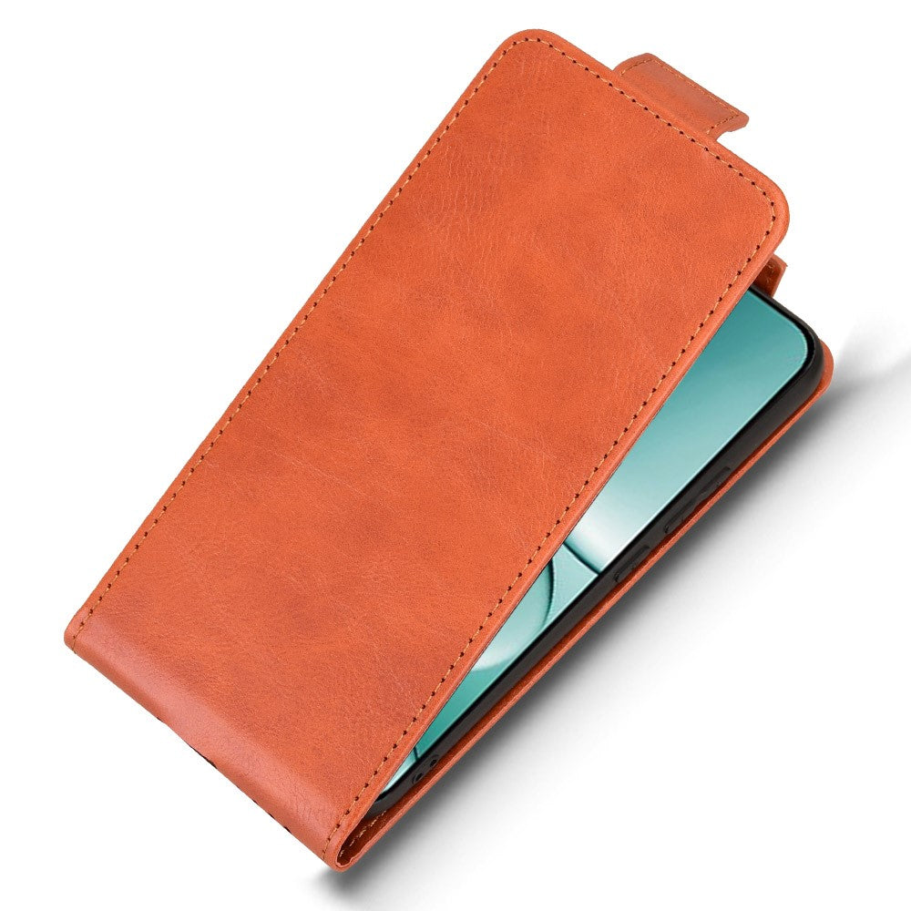 For Xiaomi Redmi Note 15 Pro 5G (Global) Stand Case Magnetic Clasp Vertical Flip Leather Phone Cover with Card Holder - Orange