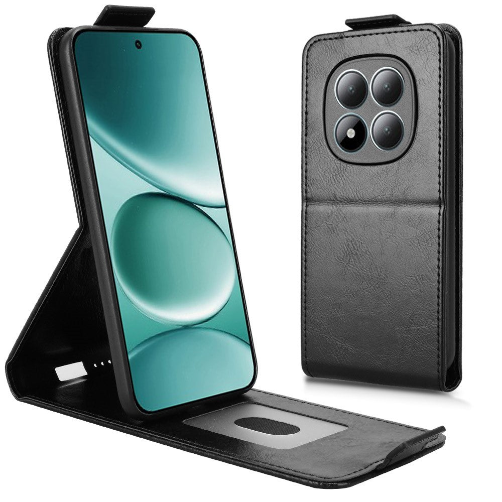 For Xiaomi Poco M8 Pro 5G / Redmi Note 15 Pro+ 5G (Global) Stand Case Magnetic Clasp Vertical Flip Leather Phone Cover with Card Holder - Black