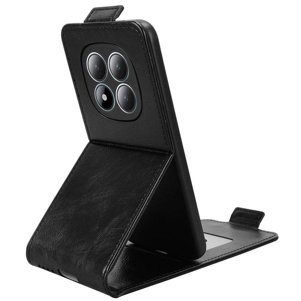 For Xiaomi Poco M8 Pro 5G / Redmi Note 15 Pro+ 5G (Global) Stand Case Magnetic Clasp Vertical Flip Leather Phone Cover with Card Holder - Black