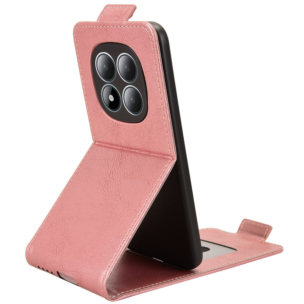 For Xiaomi Poco M8 Pro 5G / Redmi Note 15 Pro+ 5G (Global) Stand Case Magnetic Clasp Vertical Flip Leather Phone Cover with Card Holder - Rose Gold