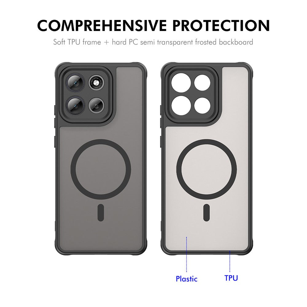 ENKAY HAT PRINCE For Motorola Moto G86 5G  /  G86 Power 5G  /  G100 Pro 5G Magnetic Case with 9H Tempered Glass PC TPU Matte Phone Cover - Green