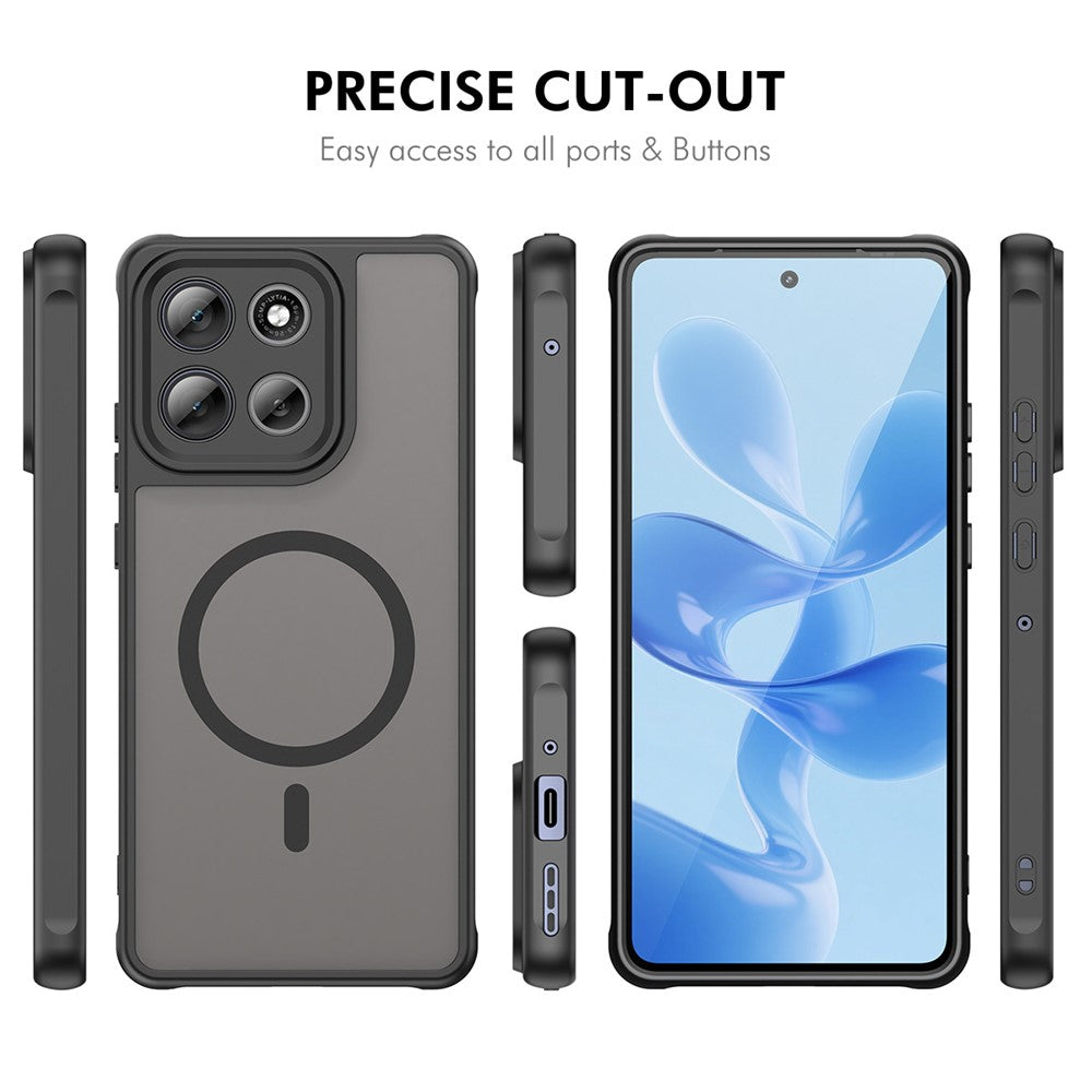 ENKAY HAT PRINCE For Motorola Moto G86 5G  /  G86 Power 5G  /  G100 Pro 5G Magnetic Case with 9H Tempered Glass PC TPU Matte Phone Cover - Green