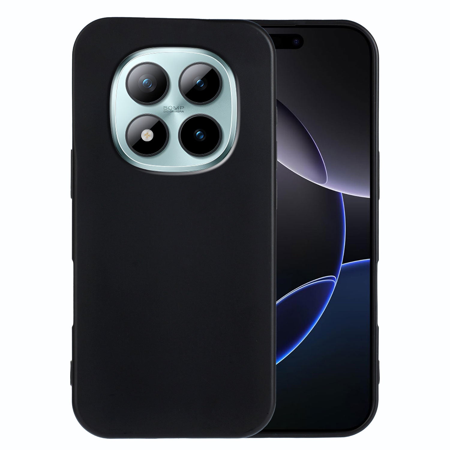 For Xiaomi Poco M8 Pro 5G / Redmi Note 15 Pro+ 5G (Global) TPU Case Soft Matte Anti-fingerprint Phone Back Cover - Black