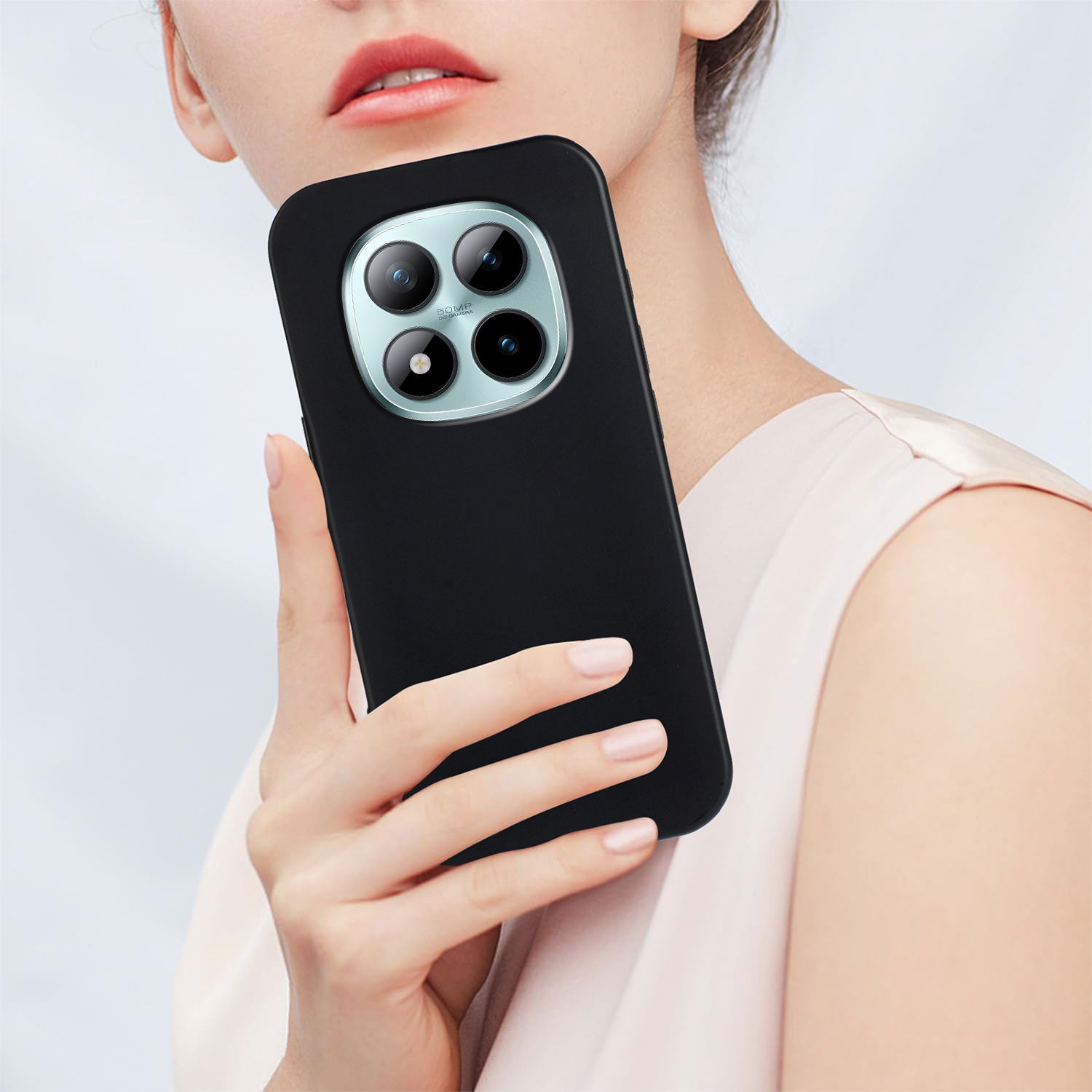 For Xiaomi Poco M8 Pro 5G / Redmi Note 15 Pro+ 5G (Global) TPU Case Soft Matte Anti-fingerprint Phone Back Cover - Black