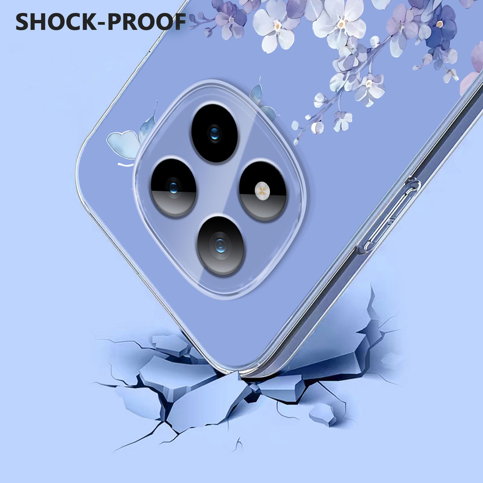 For Xiaomi Poco M8 Pro 5G / Redmi Note 15 Pro+ 5G (Global) Case Butterfly Floral Pattern Printing TPU Phone Back Cover - Violets
