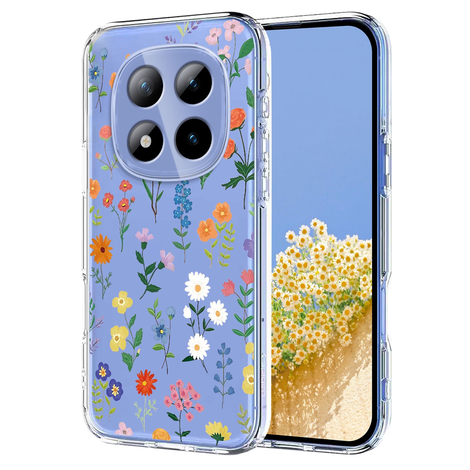 For Xiaomi Poco M8 Pro 5G / Redmi Note 15 Pro+ 5G (Global) Case Butterfly Floral Pattern Printing TPU Phone Back Cover - Daisies