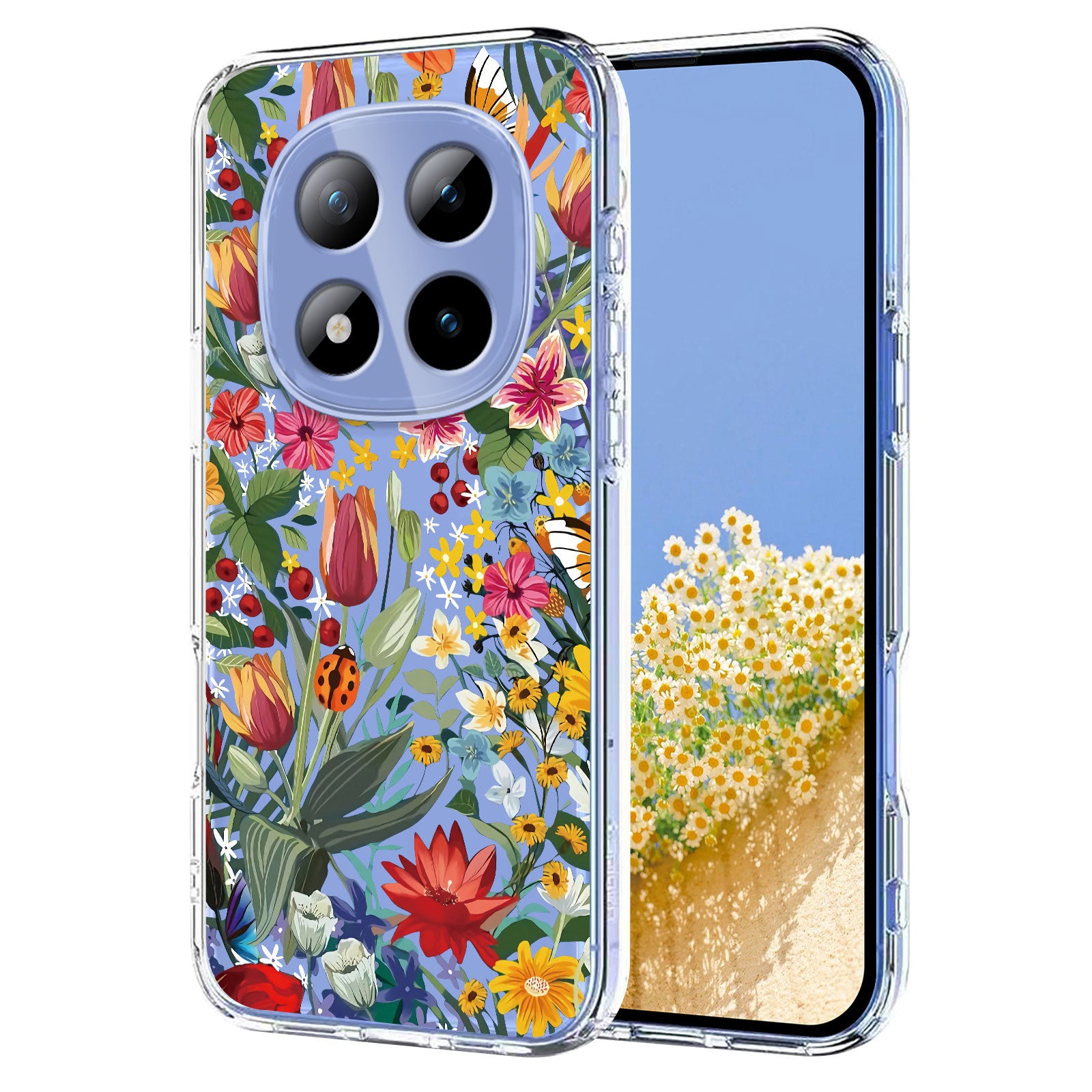 For Xiaomi Poco M8 Pro 5G / Redmi Note 15 Pro+ 5G (Global) Case Butterfly Floral Pattern Printing TPU Phone Back Cover - Lilies