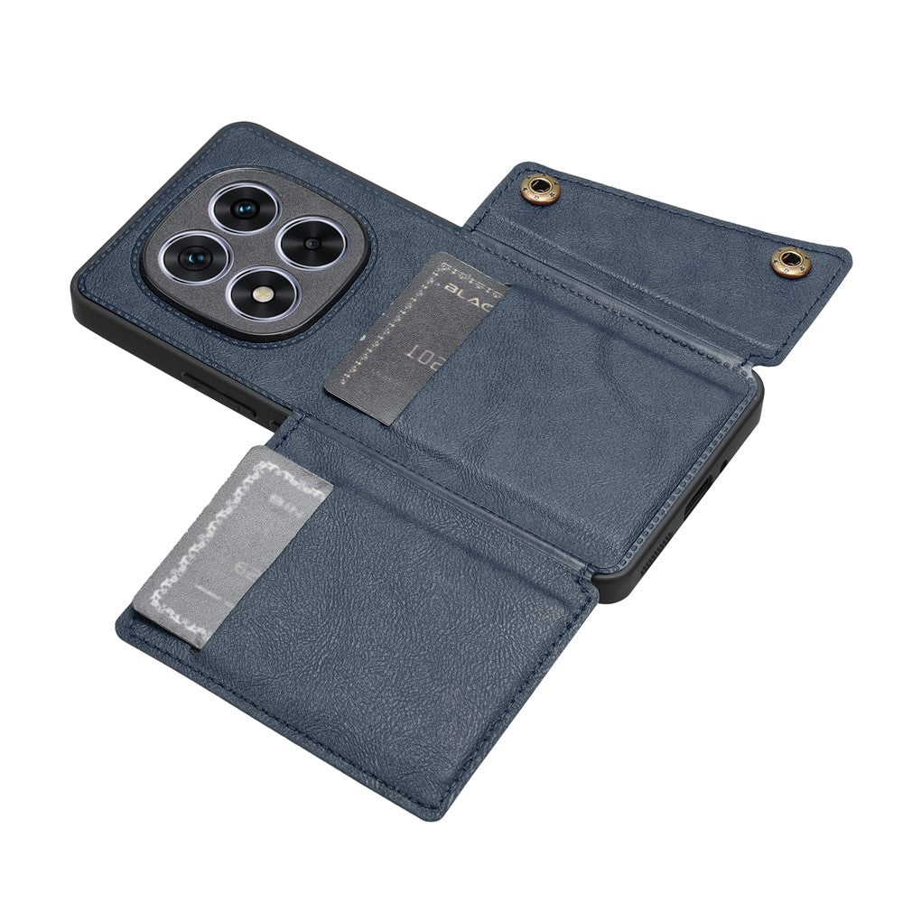 For Xiaomi Redmi Note 15 Pro 5G (Global) Case with Card Slots Kickstand Leather + TPU Phone Cover - Blue