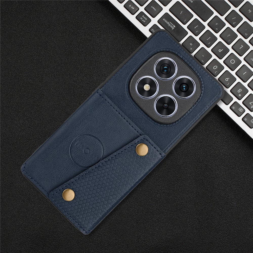 For Xiaomi Redmi Note 15 Pro 5G (Global) Case with Card Slots Kickstand Leather + TPU Phone Cover - Blue