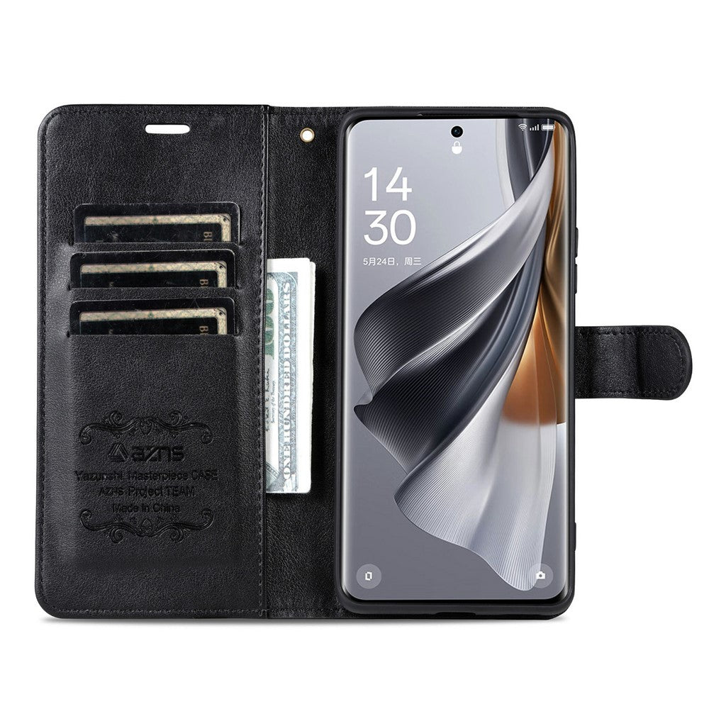 AZNS For Xiaomi Redmi Note 15 Pro 5G (Global) Case Anti-Scratch PU Leather Stand Wallet Phone Cover - Black