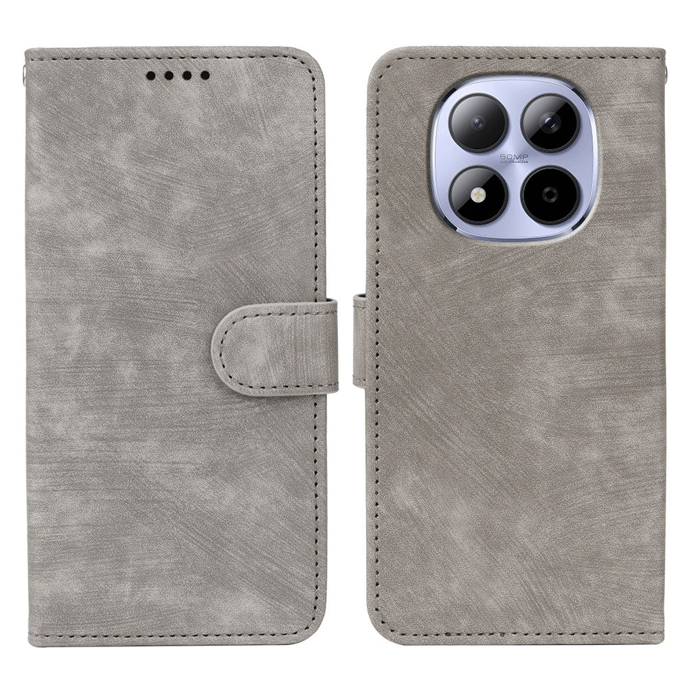 For Xiaomi Redmi Note 15 Pro 5G (Global) Case Flip Wallet Striped Texture Leather Phone Cover - Grey