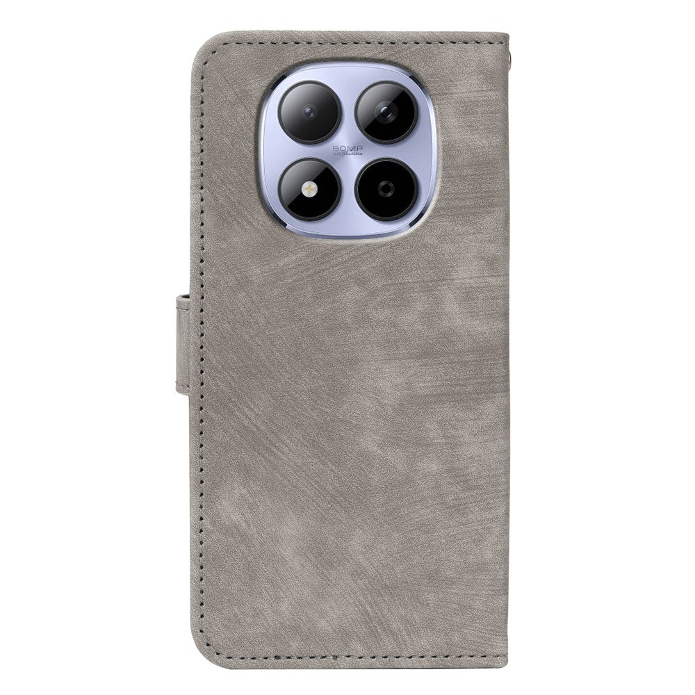 For Xiaomi Redmi Note 15 Pro 5G (Global) Case Flip Wallet Striped Texture Leather Phone Cover - Grey