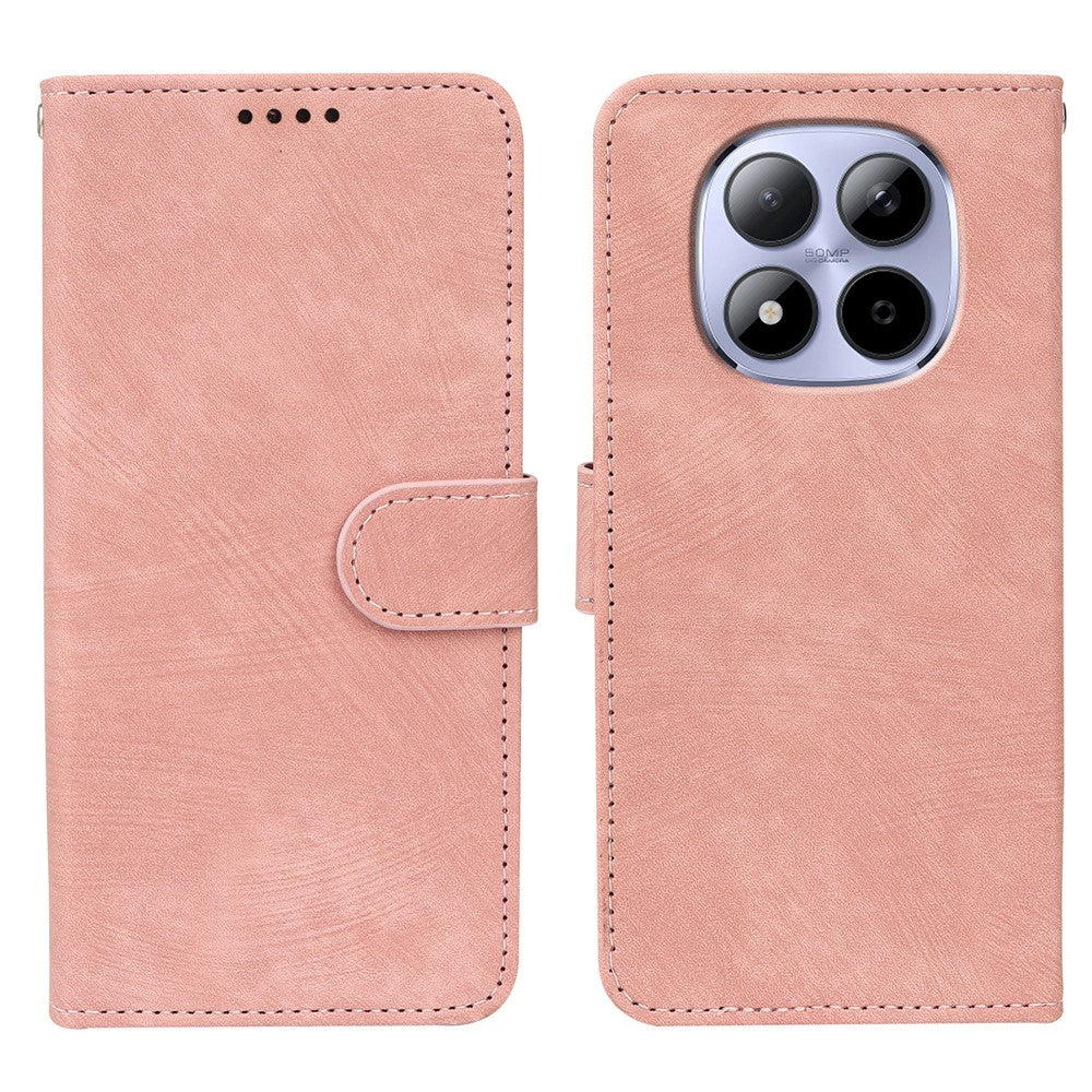 For Xiaomi Redmi Note 15 Pro 5G (Global) Case Flip Wallet Striped Texture Leather Phone Cover - Rose Gold